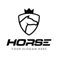 Horse Security Tech Logo Vector