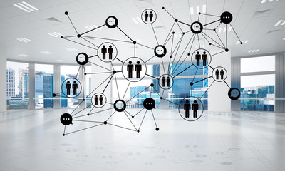 Networking and wireless connection as concept for effective modern business