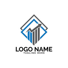 Marketing logo with shape