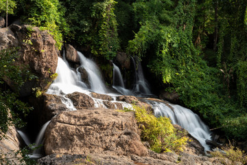 Beautiful waterfall landscape. Pha Sua Waterfall in Maehongson, Thailand