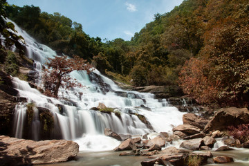 Mae Ya Waterfall at Chiangmai, Thailand - Beautiful Scene.