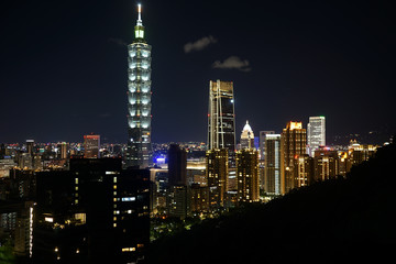 Fototapeta na wymiar 台北の象山から見える台北の夜景