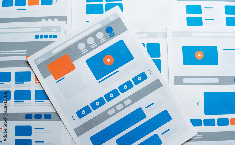 Poster website designer creative planning application developer development draft sketch drawing template l