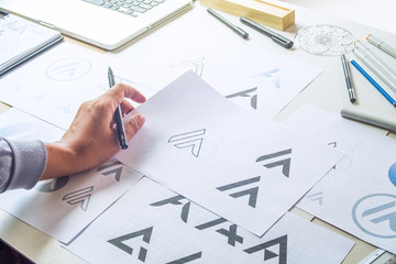 Graphic designer creative design sketch drawing logo Trademark brand Workspace