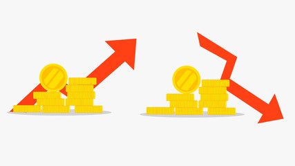 Profit and loss money or budget   illustration