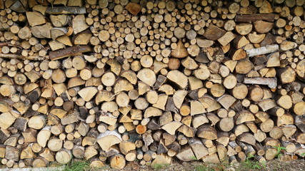 Image of stacked dry firewood.