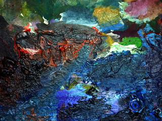 Fototapeta na wymiar ็็็็็็Hand draw colorful oil painting abstract background with texture.