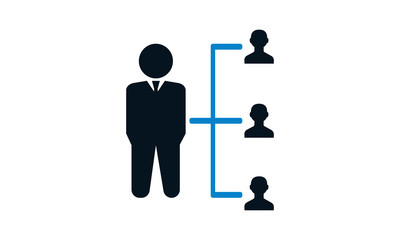 Employee Management Icon. Teamwork management icon. Business team. Company supervisor leader. icon. Organization workforce Partnershipicon