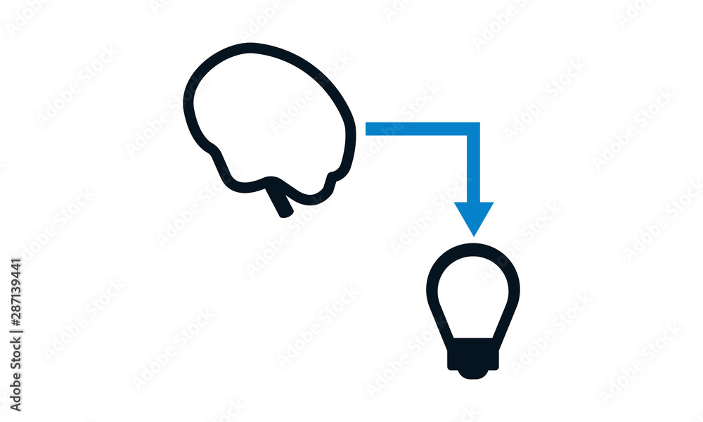 Aufkleber idea making icon for generating solutions and business strategies
