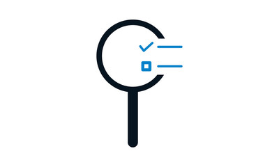 Analysis and search report icon for business data and reports
