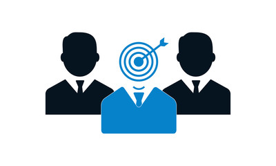 Teamwork aim icon for group strategy and goals