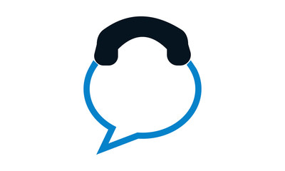 Telephone call icon for communication and customer service