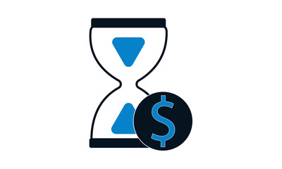 Time is money icon flat style vector illustration.