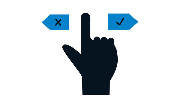 Yes or no decision icon for choices and decision-making