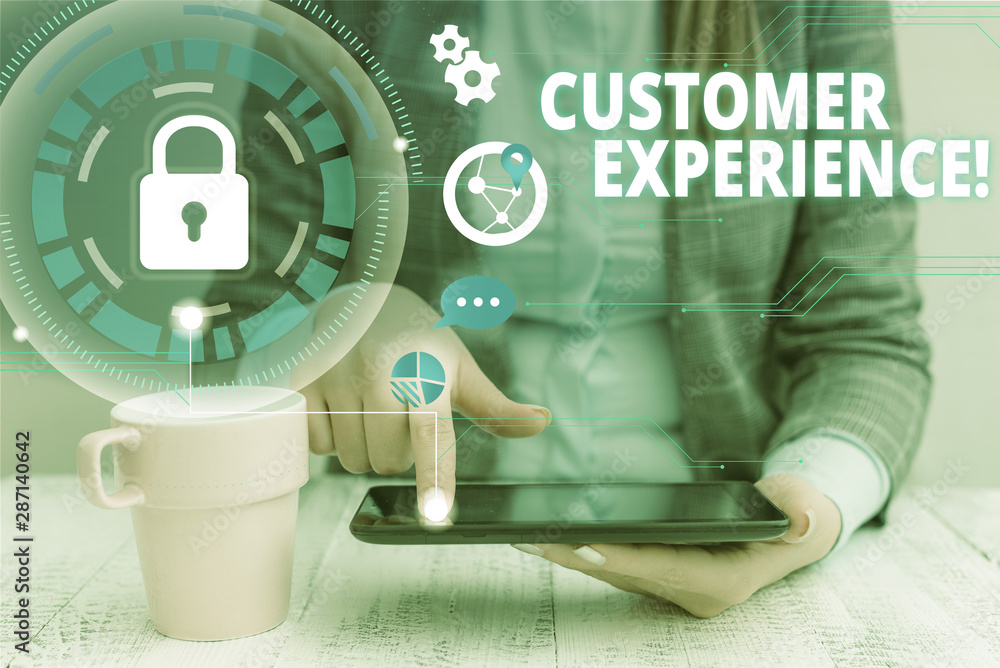 Poster text sign showing customer experience. business photo showcasing product of interaction between orga