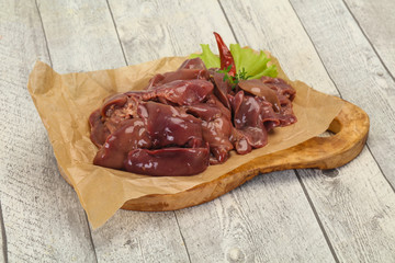Raw chicken liver ready for cooking