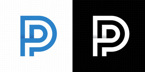 Letter P logo icon design template elements