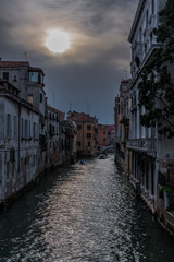 Sunset on the Venetian canal
