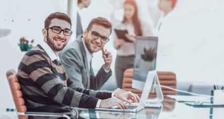 professional business team working on a presentation of a new ad