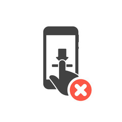 Download smartphone icon with cancel sign, close, delete, remove symbol