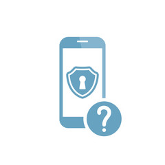 Vector mobile phone security concept icon with question mark, help, how to, info, query symbol