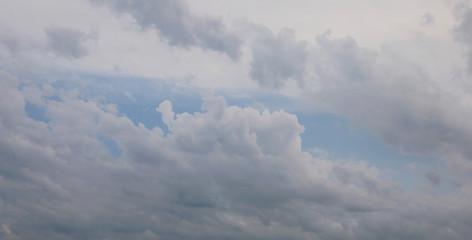 big clouds in the sky after the thunderstorm