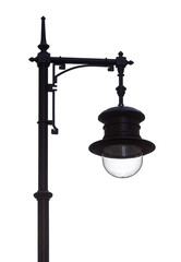 Detail of Street Lantern Lamppost, Street Lamp isolated on white Background