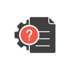 Obraz premium Project Management Icon with question mark, help, how to, info, query symbol