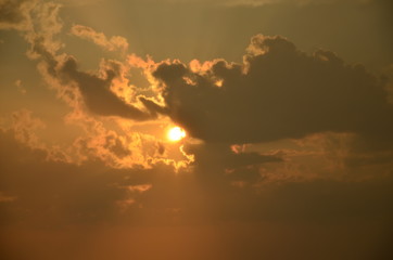 sky with clouds and sun