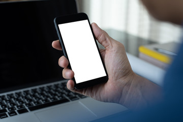 Mockup mobile smart phone and laptop computer