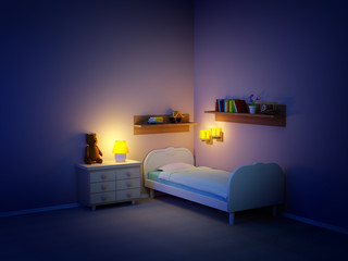 baby room with bed and night lamps © Alexei Sysoev