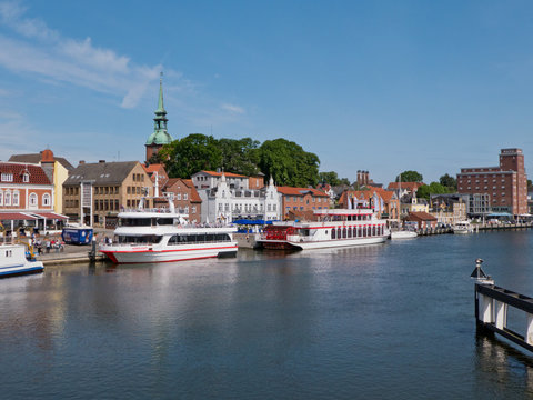 Boote im Hafen von Kappeln an der Schlei (Schleswig-holstein)