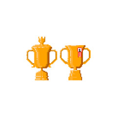 Pixel trophy.8bit art.