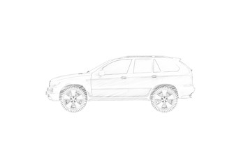 3d rendering of a SUV car isolated in white studio background