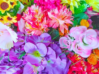 Beautiful bouquet of flowers shot in full frame  