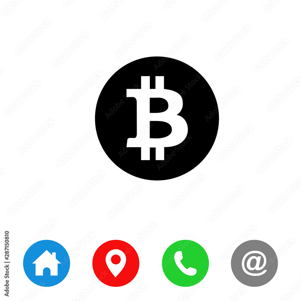 Poster bitcoin icon vector. symbol for web site computer and mobile vector.