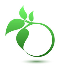 Leaf nature. Ecology circle vector emblem.
