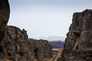 Grabenbruchzone zwischen zwei Kontinentalplatten, Nationalpark Thingvellir, UNESCO-Welterbestätte, Golden Circle, Island