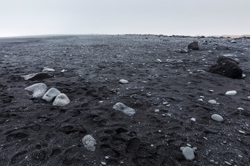 Schwarzer Sandstrand, Reynisfjara Strand, Vik i Mýrdal, Südküste, Island