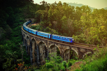 The Nine Arches Bridge is one of the most iconic bridges and beautiful sights of Sri Lanka. - obrazy, fototapety, plakaty