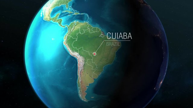 Brazil - Cuiaba - Zooming from space to earth