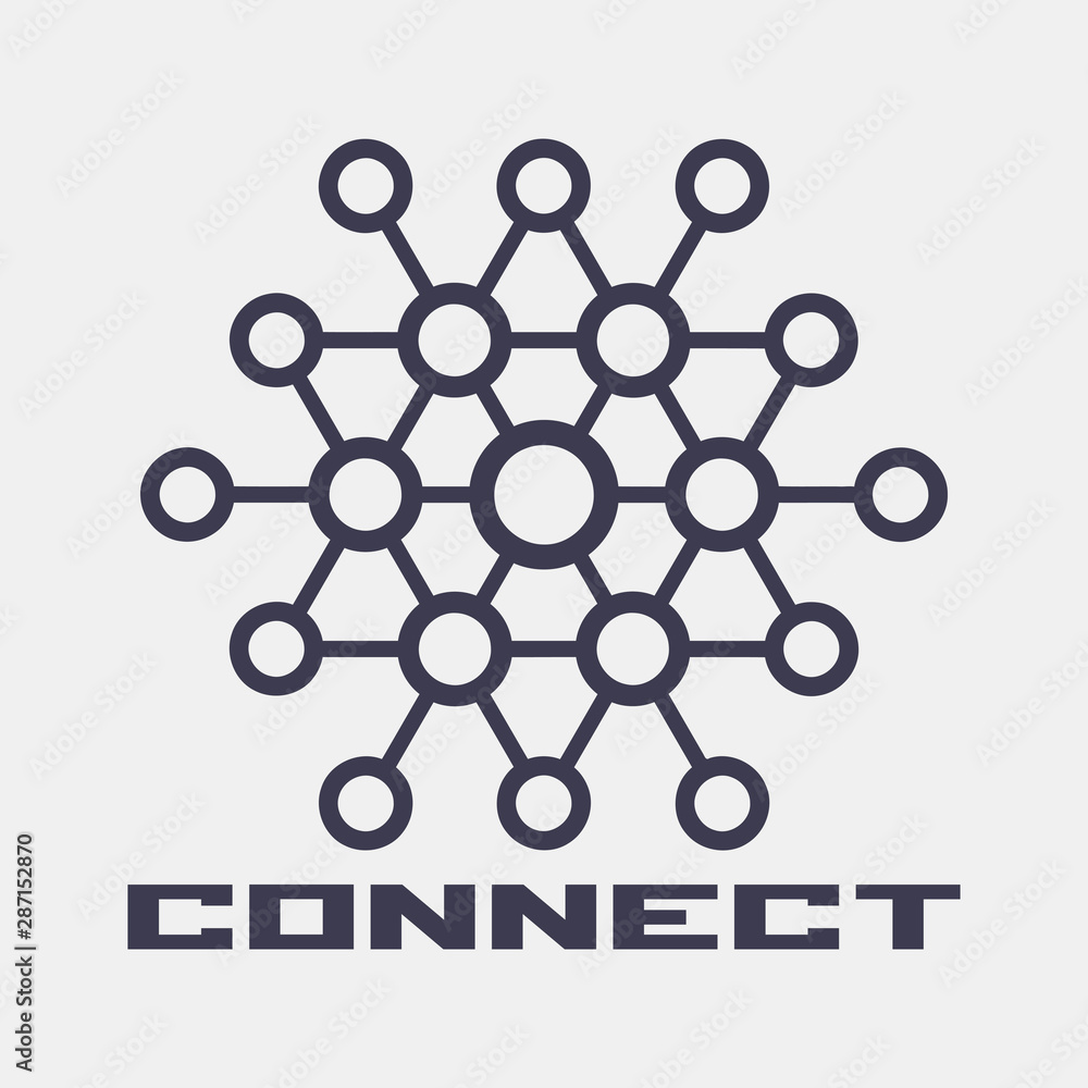 Poster abstract hexagonal geometric symbol.