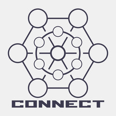 Abstract hexagonal geometric symbol. 