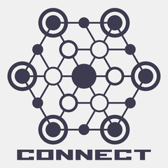 Abstract hexagonal geometric symbol. 