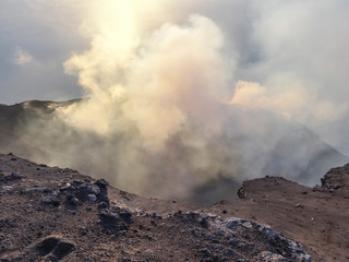 crater at Mount Stromboli