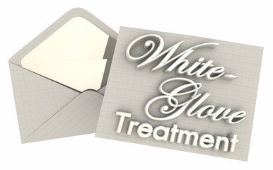 White Glove Treatment VIP Extra Attention Care 3d Illustration