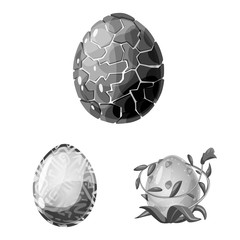 Vector design of monster and fantasy sign. Set of monster and big stock vector illustration.