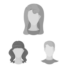 Isolated object of character and profile sign. Set of character and dummy stock symbol for web.