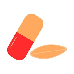 Capsule and tablet, medications, kit, treatment and prevention. Set icon illustration. Medical treatment. Medicine concept