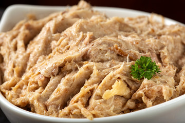 Bowl with creamy pork pate